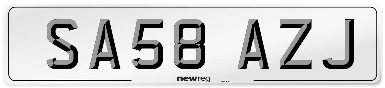 SA58 AZJ Number Plate from New Reg